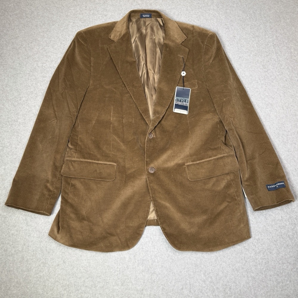New Saddlebred Brown Corduroy Sport Coat Casual Blazer Men's Size 42 Short NWT